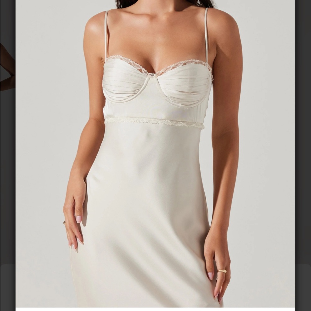 ASTR Florianne Satin Maxi Dress